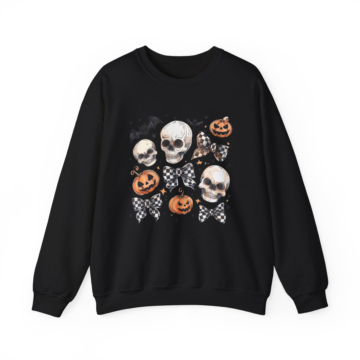 Halloween Skull & Jack-O'-Lantern Crewneck Sweatshirt