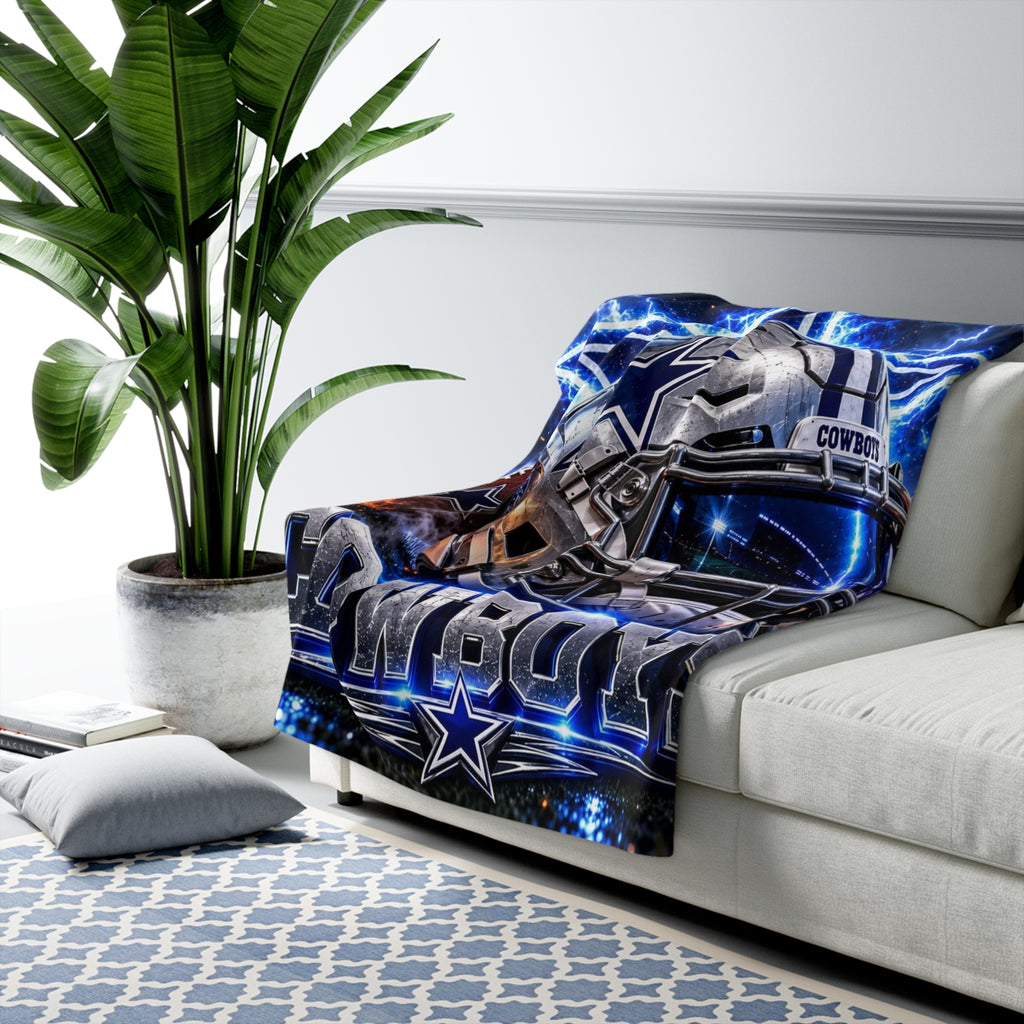 Cowboys Football Sherpa Blanket