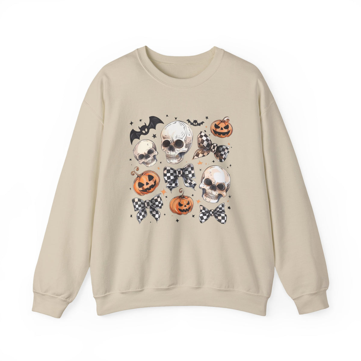 Halloween Skull & Jack-O'-Lantern Crewneck Sweatshirt