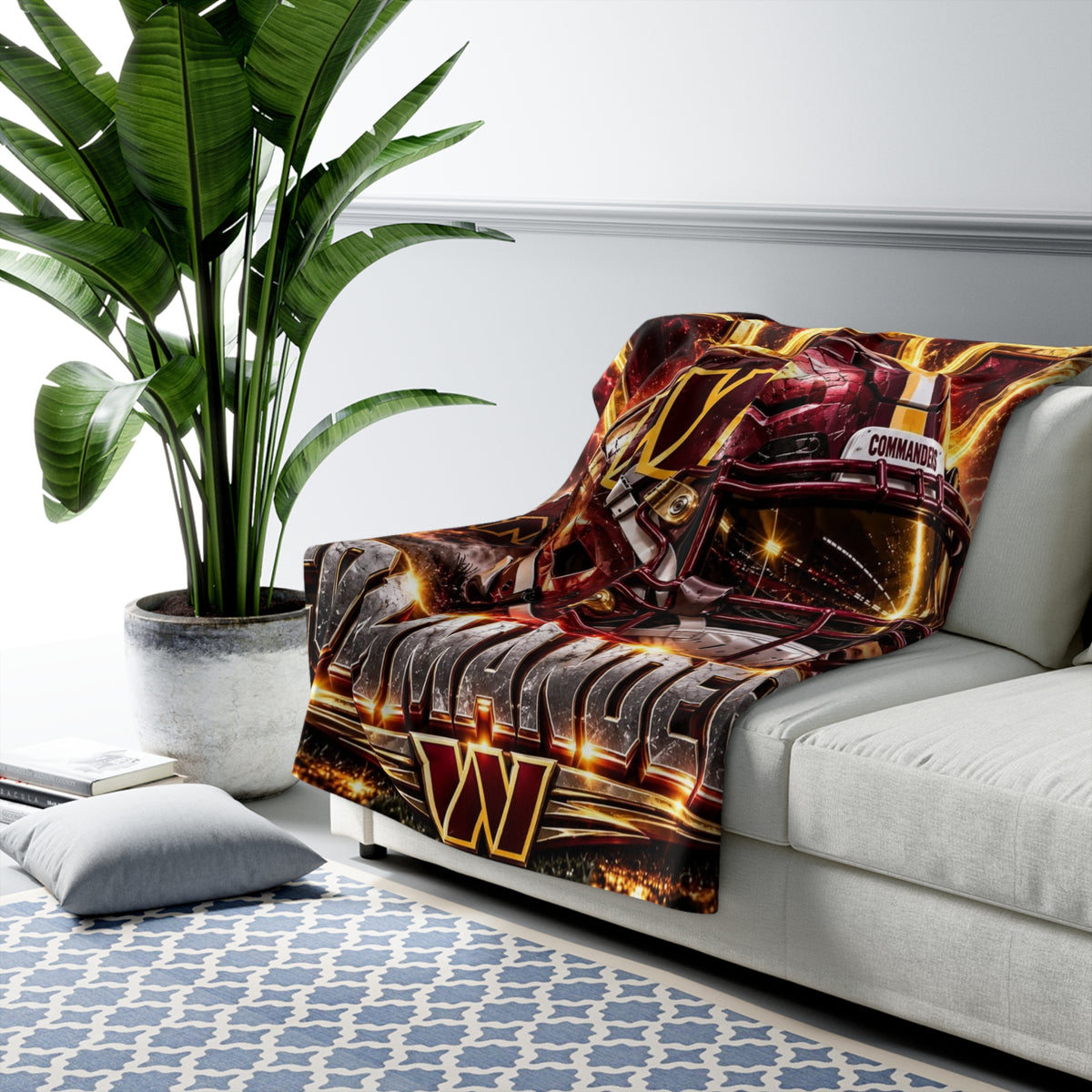 Commanders Football Sherpa Blanket