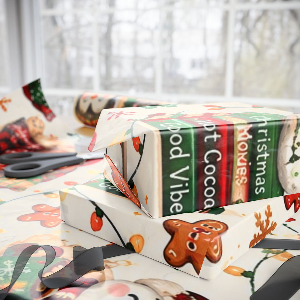 Christmas Cookie Pattern Wrapping Paper Roll