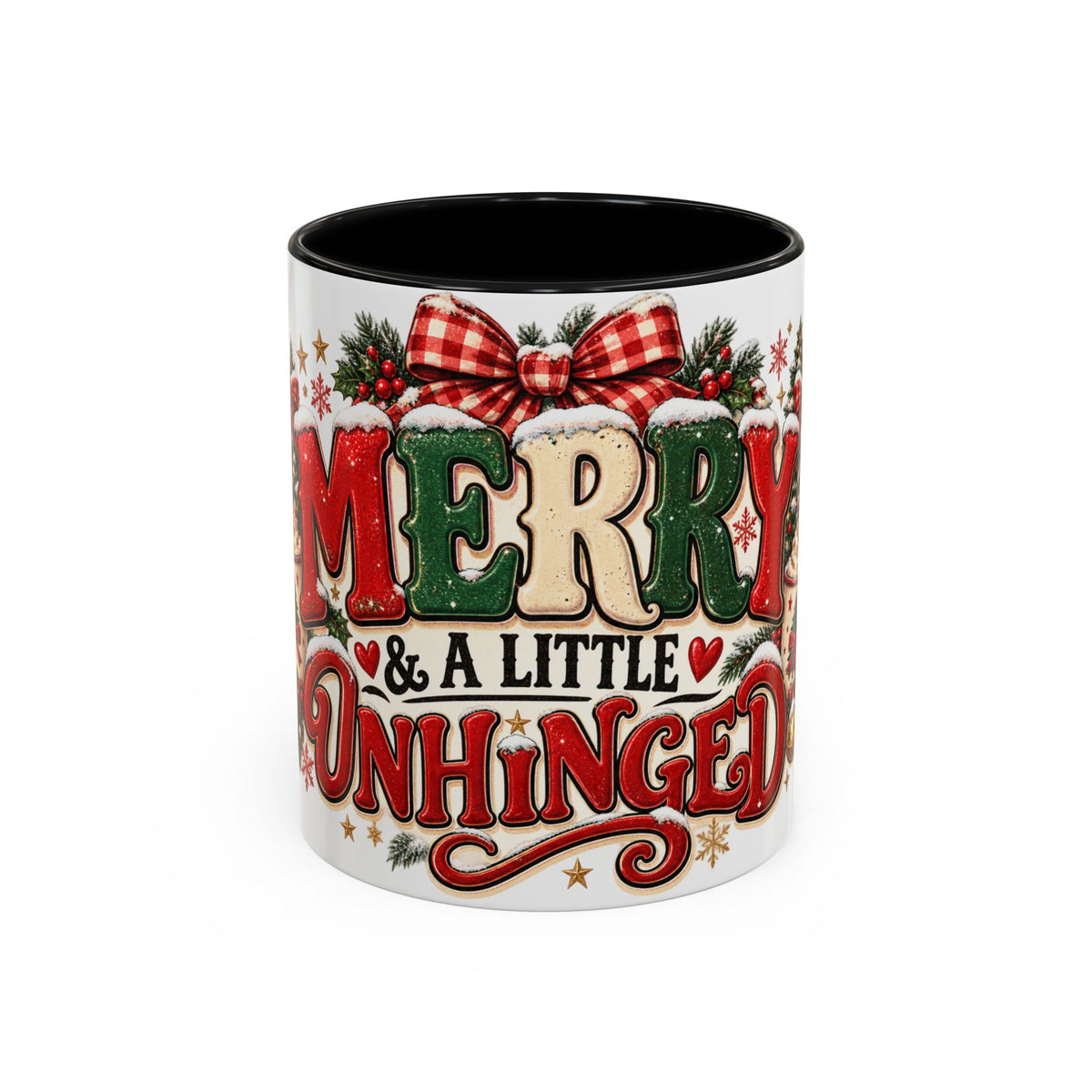 Merry & A Little Unhinged Christmas Mug – Funny Holiday Coffee Cup