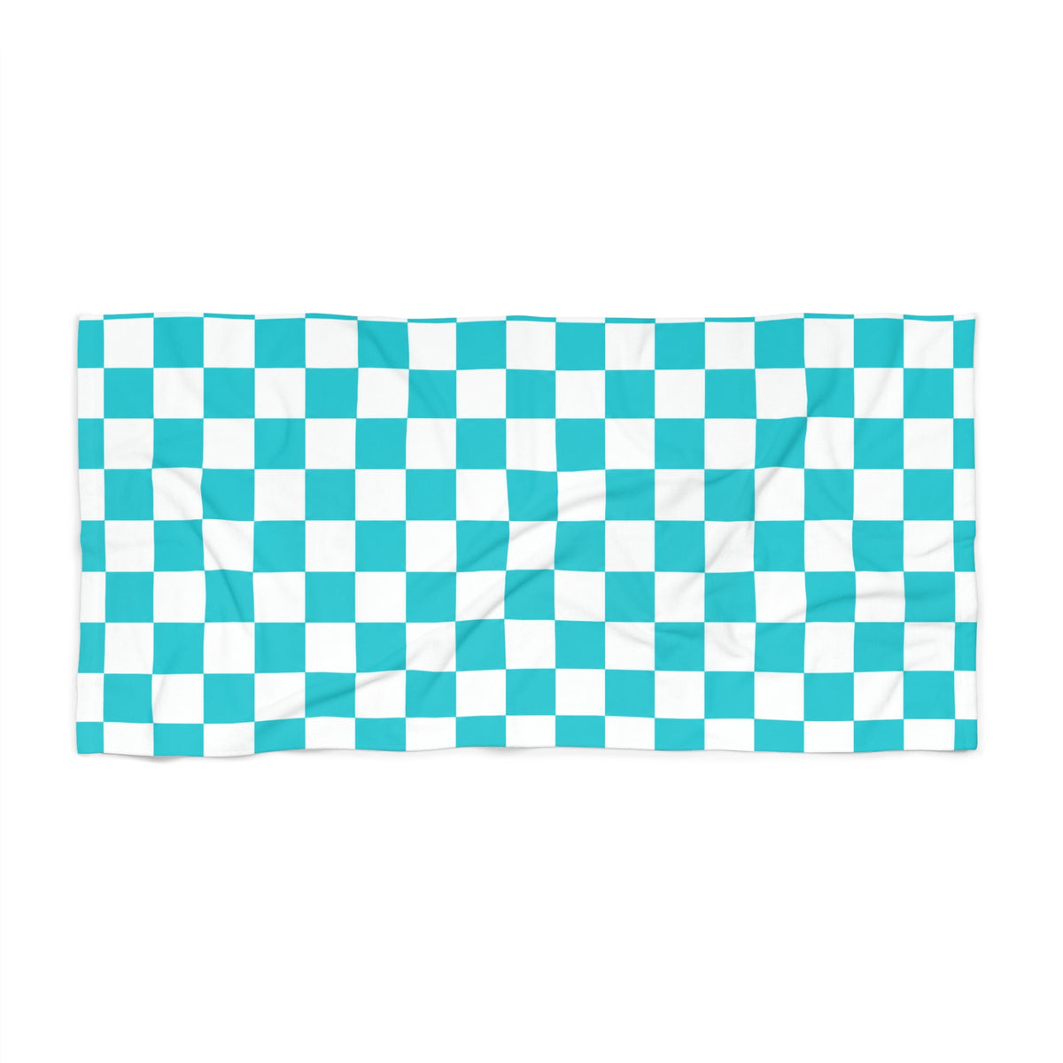 Turquoise Checkered Beach Towel