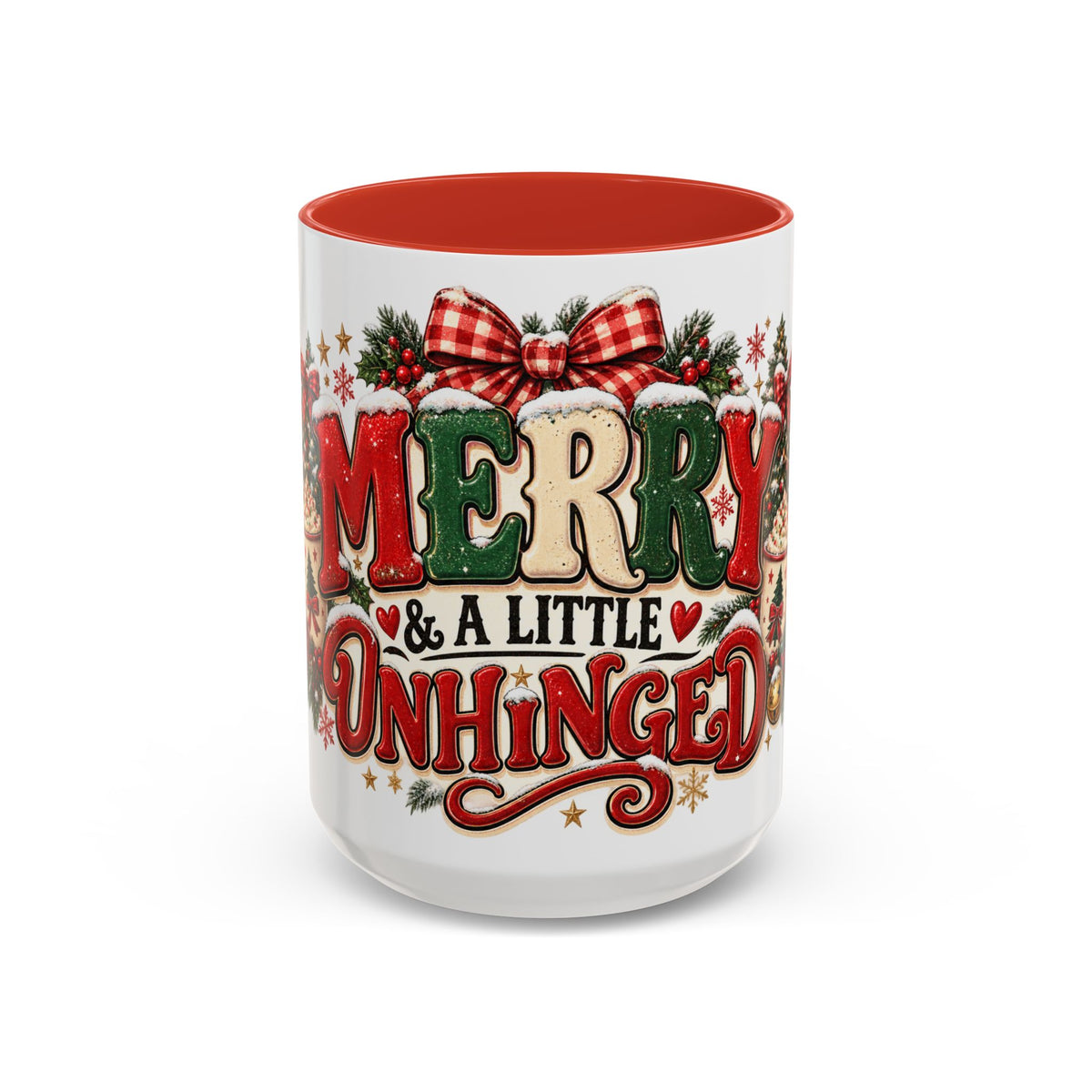 Merry & A Little Unhinged Christmas Mug – Funny Holiday Coffee Cup