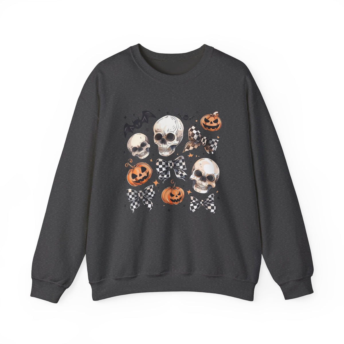 Halloween Skull & Jack-O'-Lantern Crewneck Sweatshirt