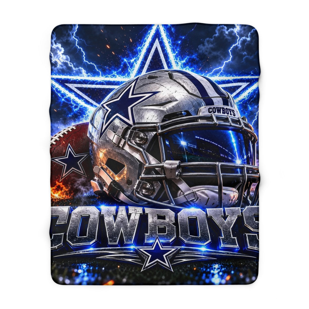 Cowboys Football Sherpa Blanket