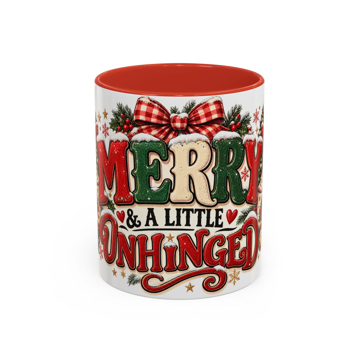 Merry & A Little Unhinged Christmas Mug – Funny Holiday Coffee Cup