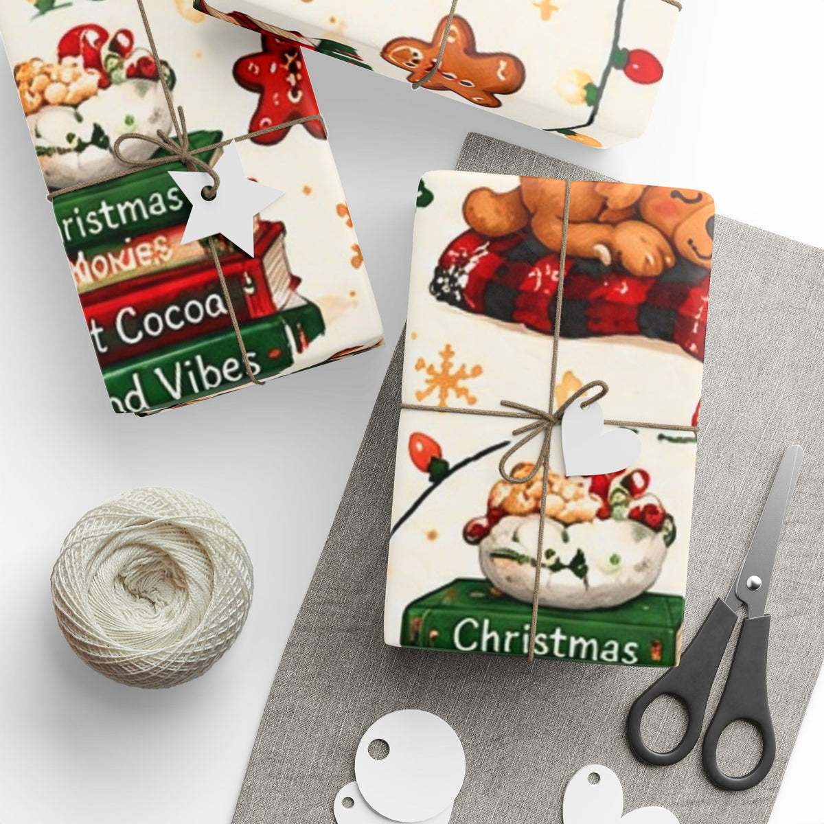 Christmas Cookie Pattern Wrapping Paper Roll