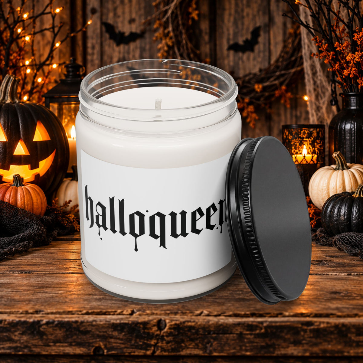 Halloqueen Scented Soy Candle — 9oz Halloween Candle for Spooky Home Decor