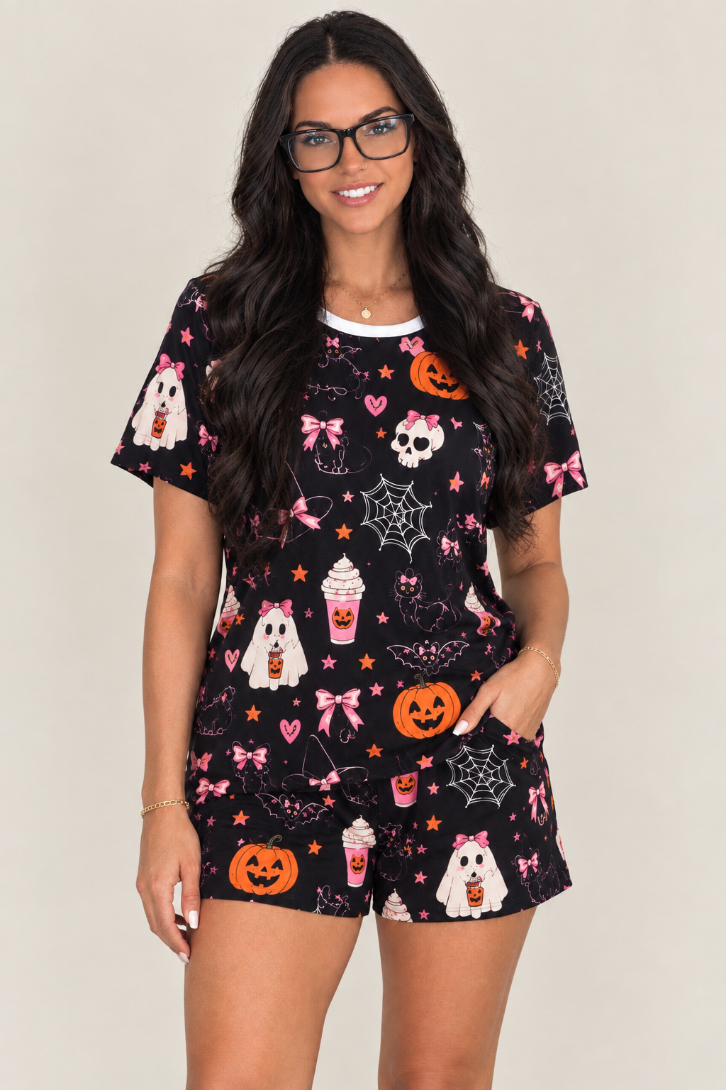 Women's Short Halloween Pajama Set