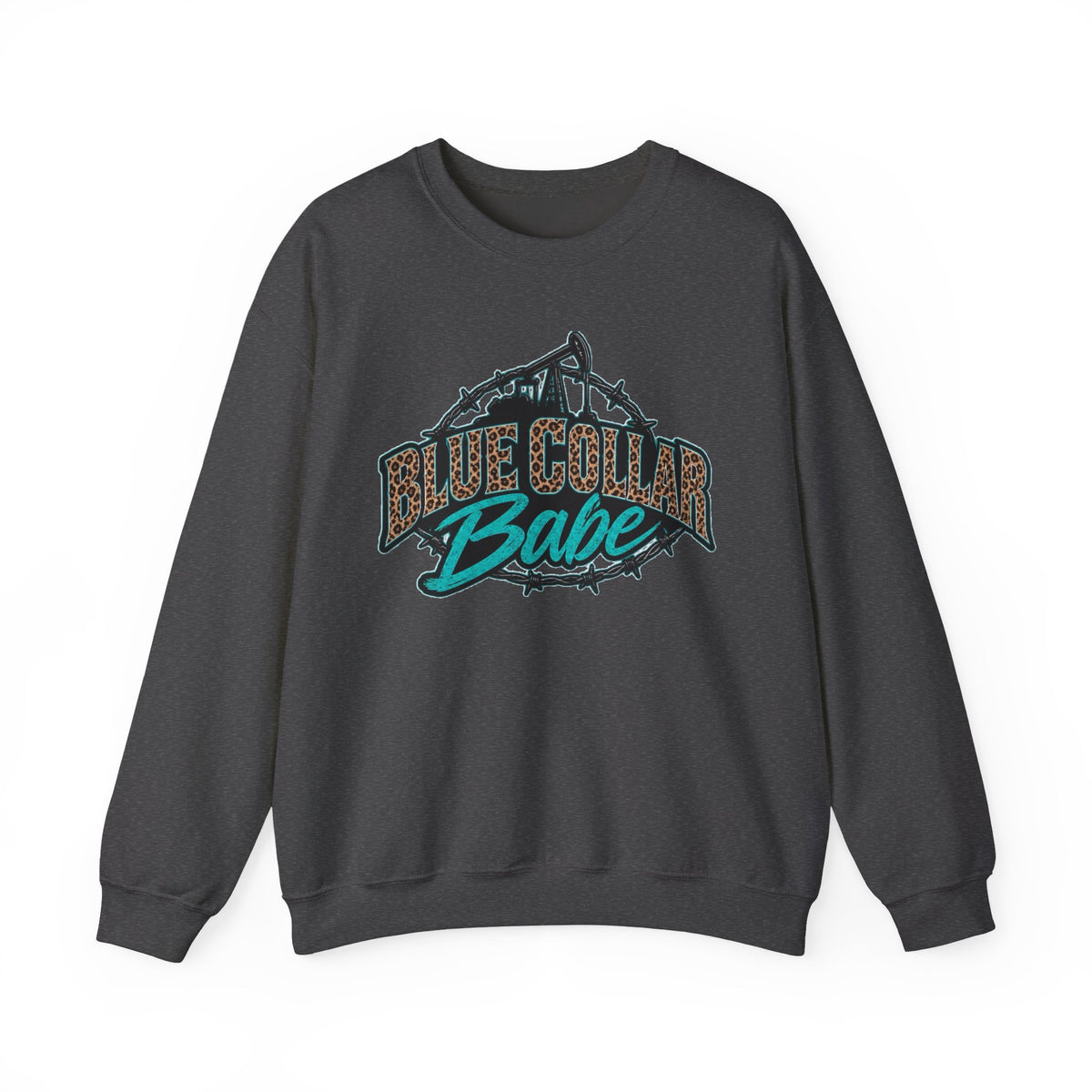 Crewneck Sweatshirt — "Blue Collar Babe" Graphic