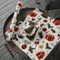 Christmas Holly & Ornaments Gift Wrapping Paper Roll — Festive Holiday Wrap