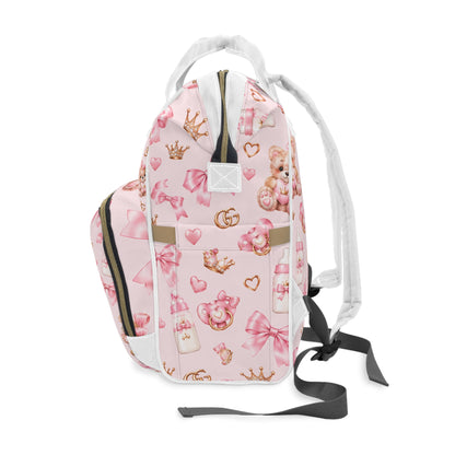 Pink Teddy Bear Baby Diaper Backpack