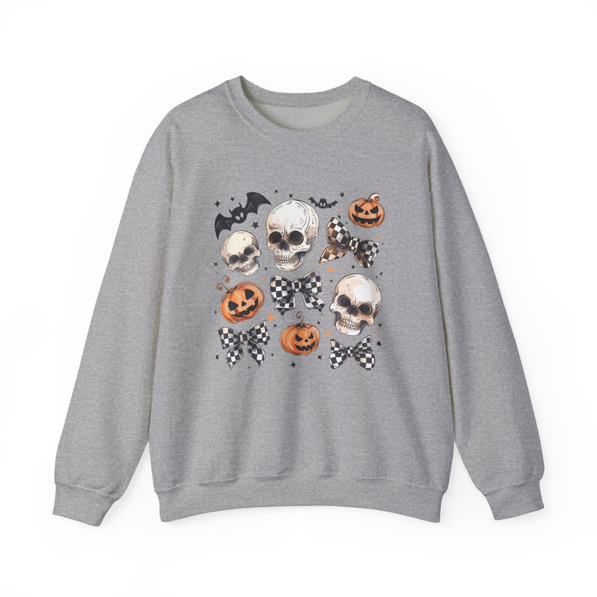 Halloween Skull & Jack-O'-Lantern Crewneck Sweatshirt