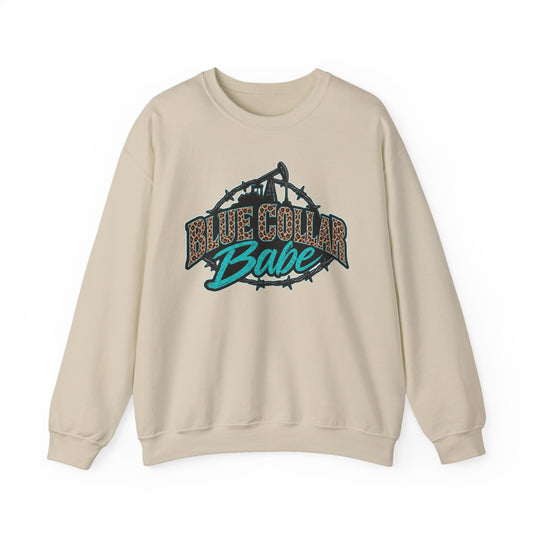 Crewneck Sweatshirt — "Blue Collar Babe" Graphic