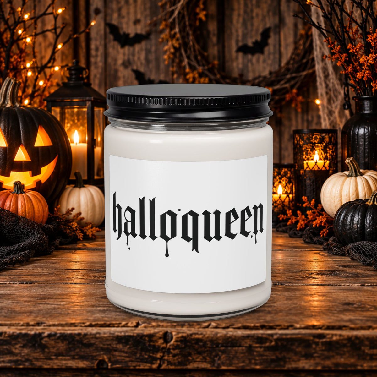 Halloqueen Scented Soy Candle — 9oz Halloween Candle for Spooky Home Decor