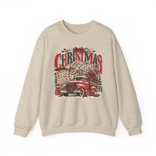 Christmas Season Vintage Truck Sweatshirt