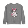 Pink Floral Ghost Halloween-Toddler Sweatshirt