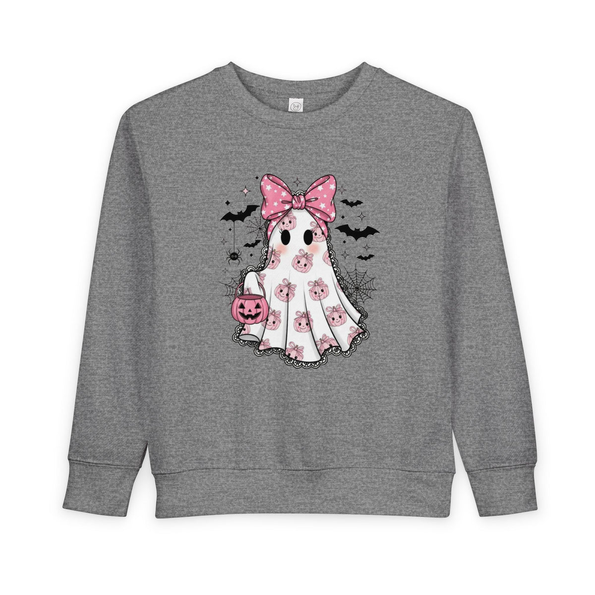 Pink Floral Ghost Halloween-Toddler Sweatshirt