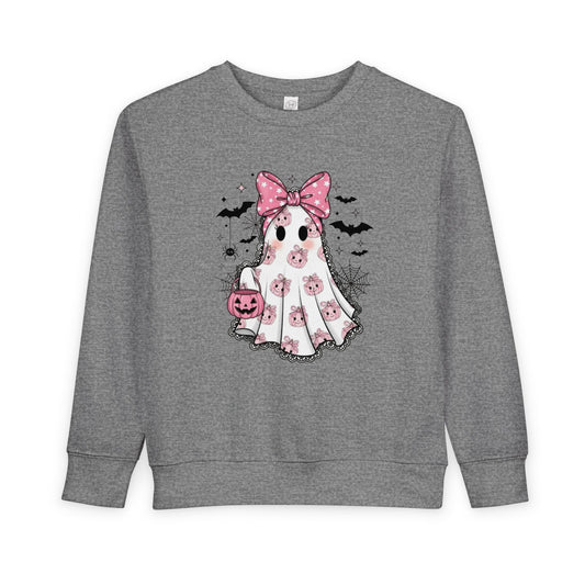 Pink Floral Ghost Halloween-Toddler Sweatshirt