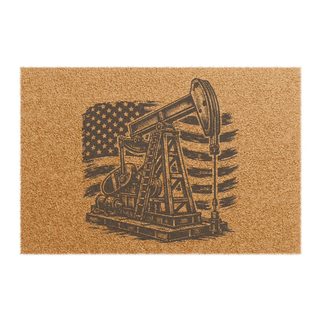 Oil Rig Doormat - American Flag Welcome Mat for Oilfield Workers