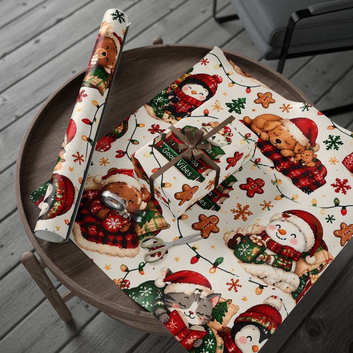 Christmas Cookie Pattern Wrapping Paper Roll