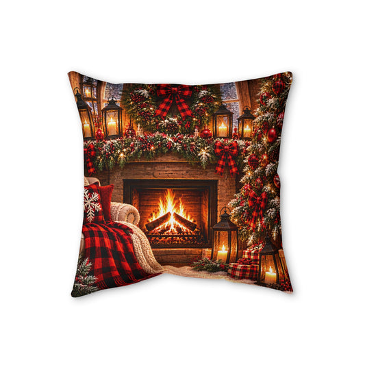 Vintage Christmas Truck Pillow | Rustic Holiday Home Decor
