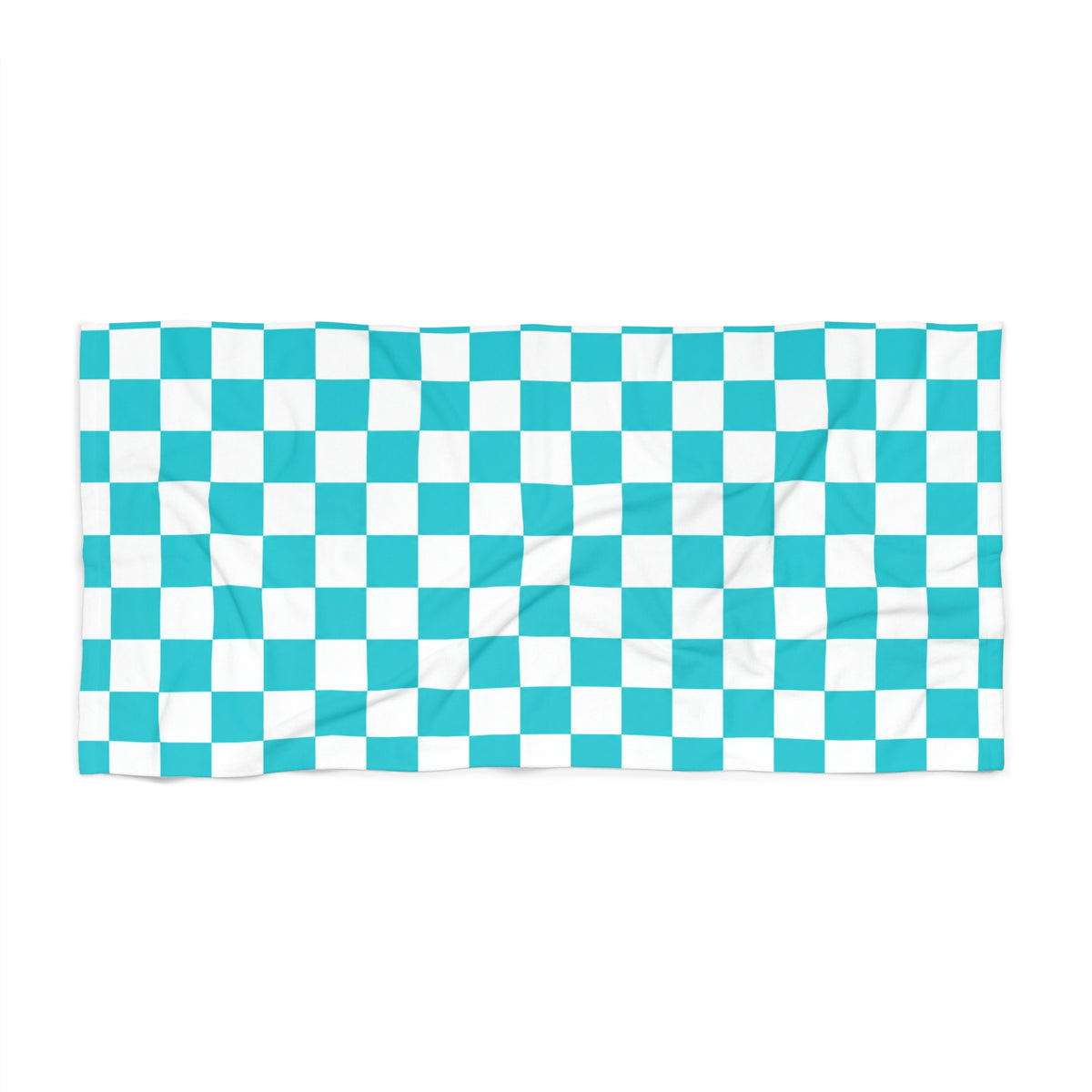 Turquoise Checkered Beach Towel