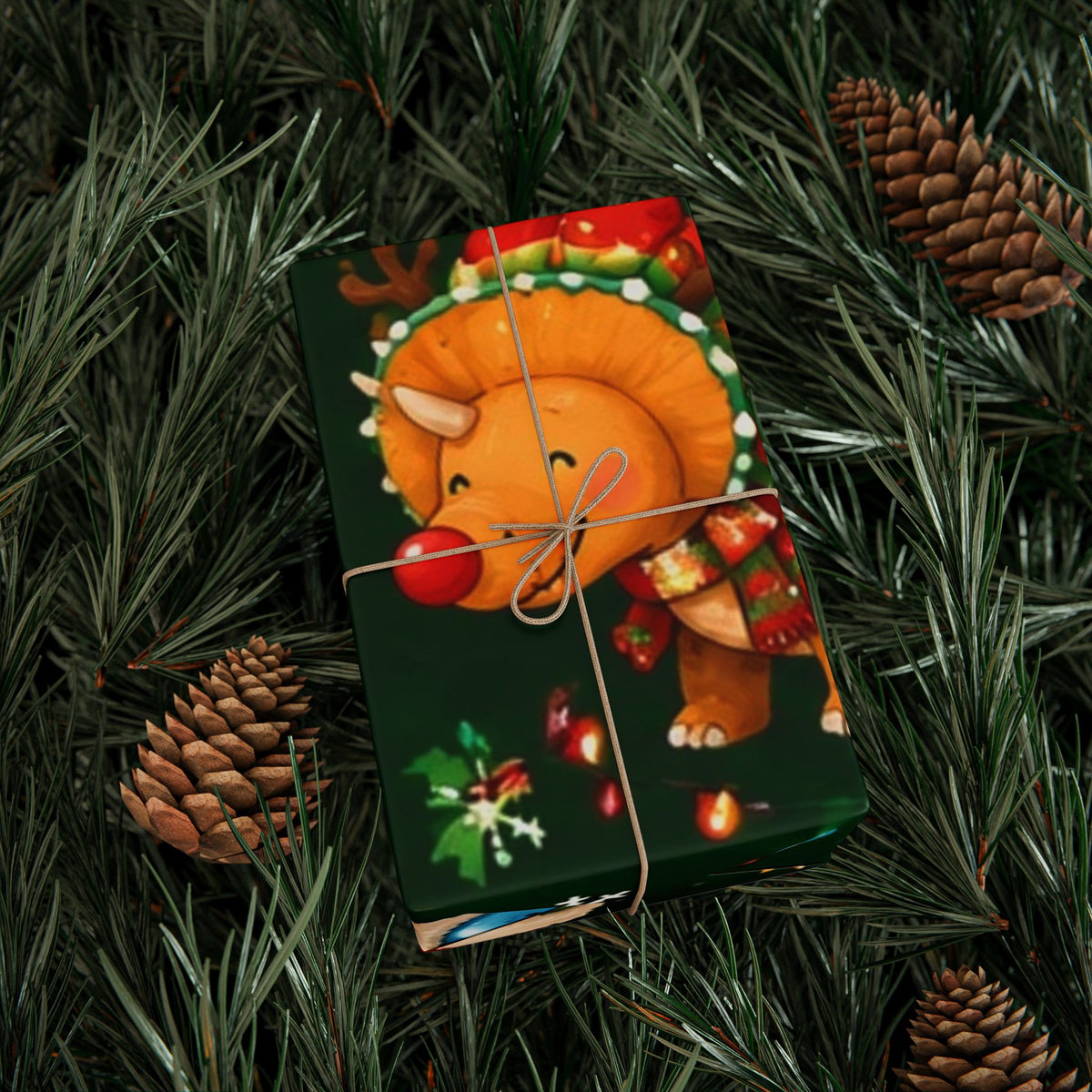 Christmas Dino Wrapping Paper Roll