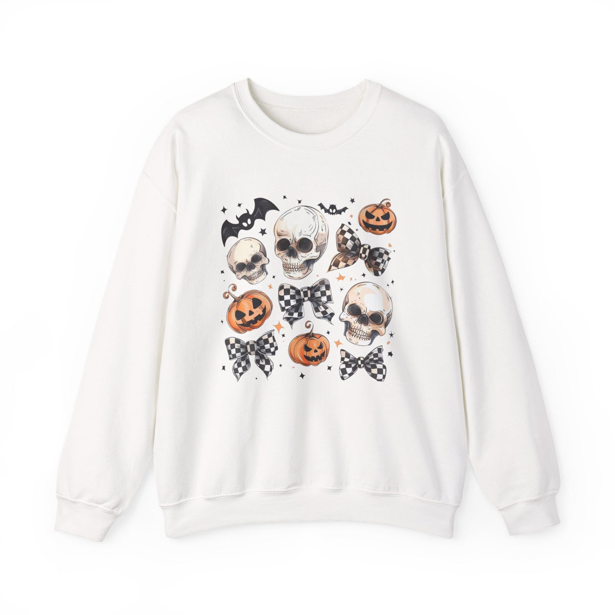 Halloween Skull & Jack-O'-Lantern Crewneck Sweatshirt